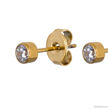 Пусеты Fiore Luna, Cubic zirconia White, SWE0128 W G Пусеты Fiore Luna, Cubic zirconia White, SWE0128 W G